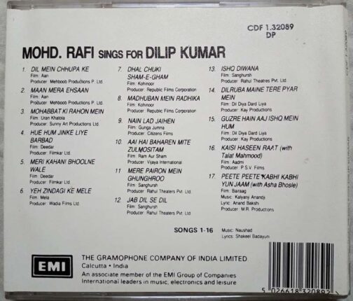 Mohd Rafi Sings or Dilip Kumar Hindi Audio Cd