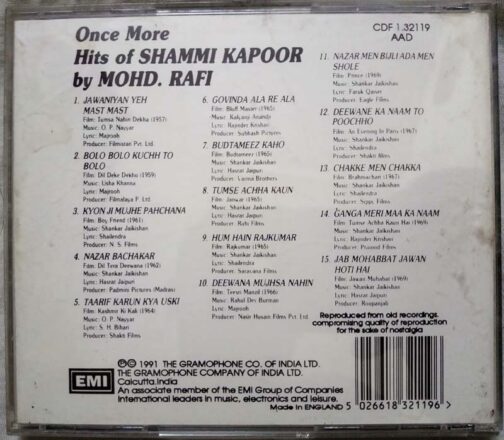 One More Hits of Shammi Kapoor By Mohd Rafi Hindi Audio Cd