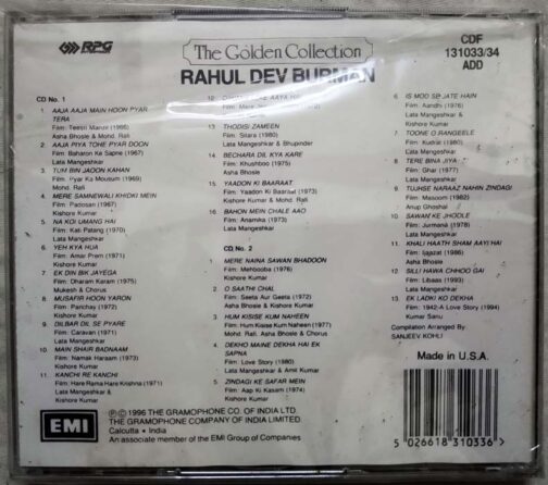 The Golden Collection Rahul Dev Burman Hindi Audio CD