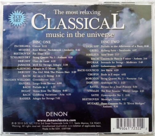 The Most Relaxing Classical Music in the universe Audio Cd