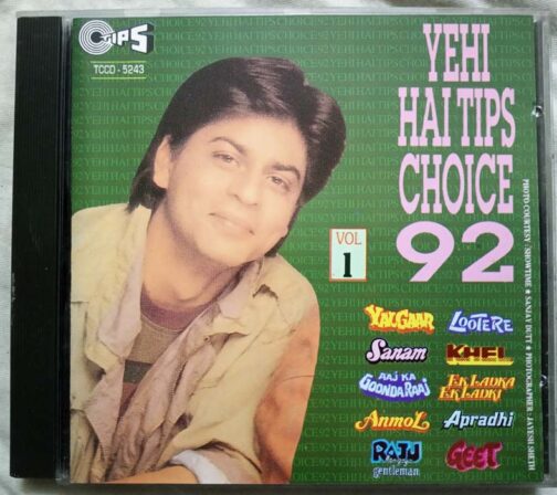 Yehi Hai Tips Choice 92 Vol 1 Hindi Audio Cd (1)