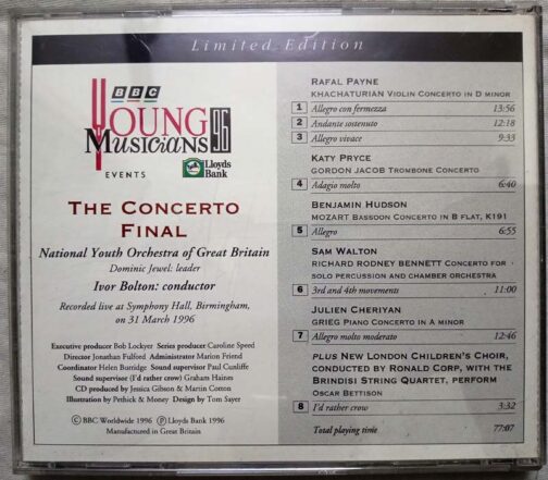 Young Musicians 96 Event The Finalist Audio Cd