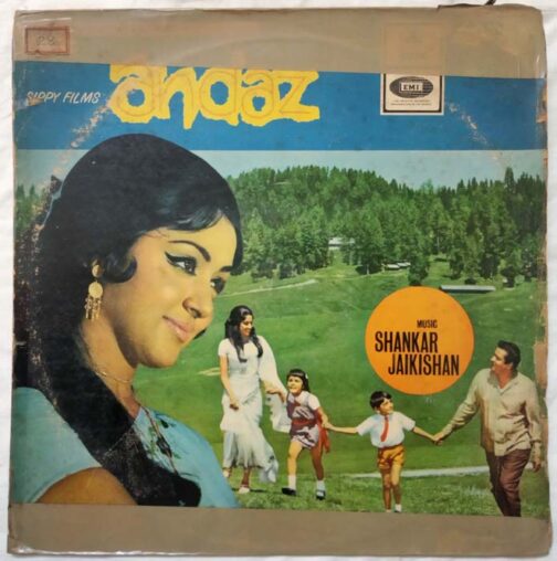 Andaz Hindi LP Vinyl Record By Pyarelal Shankar Jaikishan