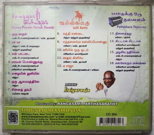 Chinna Thambi periya Thambi - Jalli Kattu - Pattukoru Thalaivan Tamil Audio cd