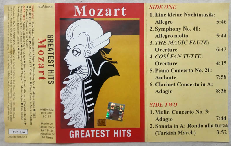 Greatest Hits Mozart Audio Cassette
