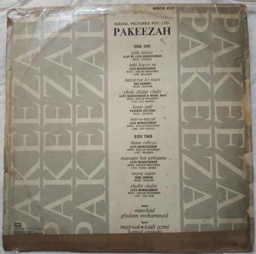 Pakeezah Hindi LP Vinyl Record By Naushad