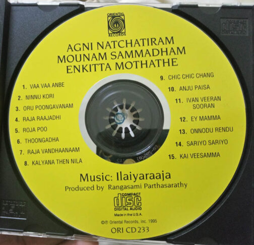 Agni Natchatiram - Mounam Sammatham - Enkitta Modhathe Tamil Audio cd by Ilaiyaraaja