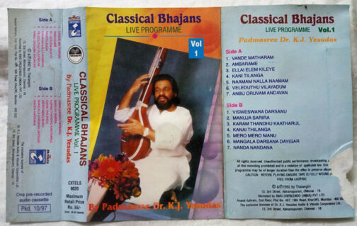 Classical Bhajans Live Programme Vol 1 K.J.Yesudas Audio Cassette