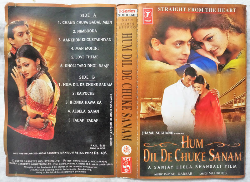 Hum Dil De Chuke Sanam Hindi Audio Cassettes