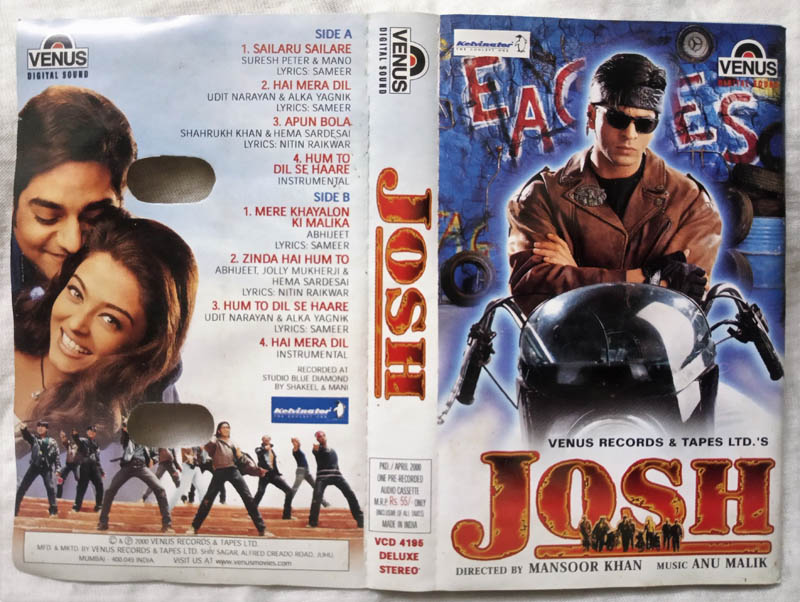 Josh Hindi Audio Cassette Anu Malik
