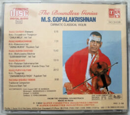 M.S.Gopalakrishnan The Boundleaa Genius Carnatic Classical violin Audio cd