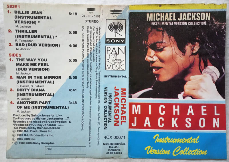 Michael Jackson Instrumental Version Collection Audio Cassette