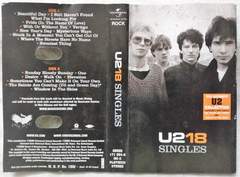 U218 Singles Audio Cassette
