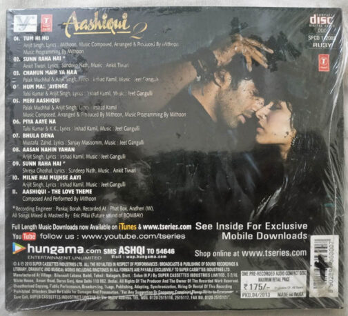 Aashiqui 2 Hindi Audio cd By Ankit Tiwari, Mithoon, Jeet Ganguly, Raju Singh