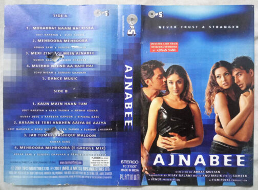 Ajnabee Audio Cassette By Anu Malik