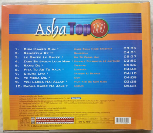 Asha Top 10 Hindi Audio cd
