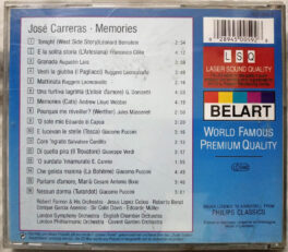 Carreras Memories Tonight O sole Mio Granada Album Audio cd