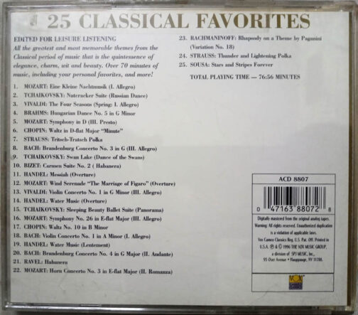Classical 25 favorites Audio cd