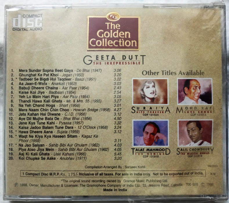 cd Calcutta Evergreen & Other Songs SEALED Double cd