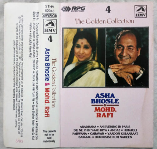 The Golden Colection Asha Bhosle & Mohd. Rafi vol 1 to 4 Hindi Audio cassette (3)