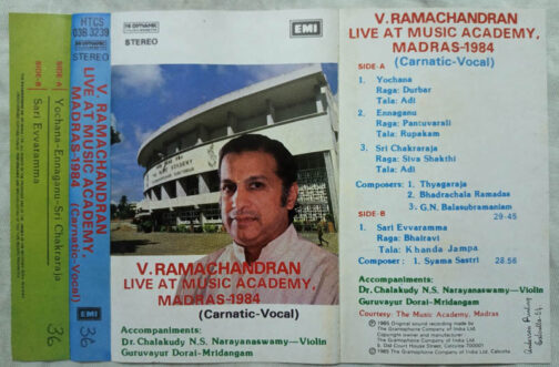 V.Ramachandran Live at Music Academy carnatic vocal Tamil Audio cassette