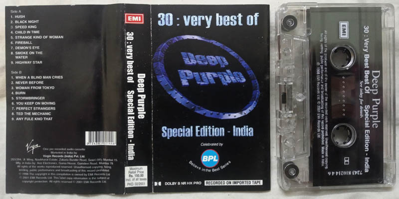 30 Very besy of Deep Purple Special Edition India Album Audio Cassette