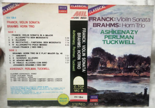 Franck Violin Sonata Brahms Horn Trio Ashkenazy Perlman Tuckwell Audio Cassette