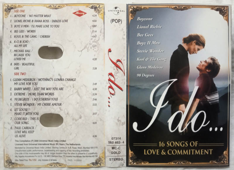 I Do 16 Songs of Love & Commitment Audio Cassette