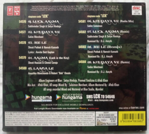 Luck Hindi Film Audio cd By Salim-Sulaiman