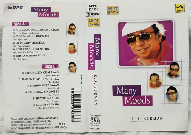 Many Moods R.D.Burman Hindi Film Audio Cassette