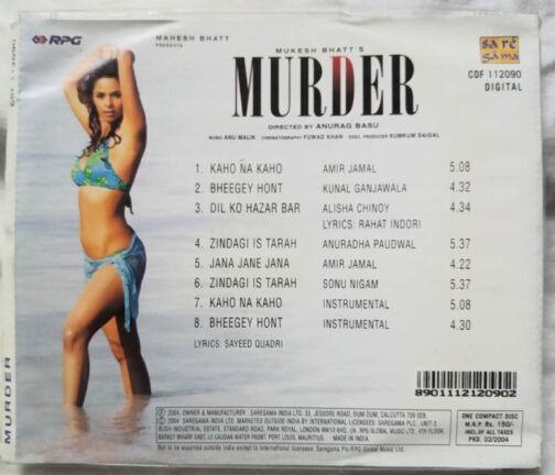 Murder Hindi Film Audio Cd By Anu Malik