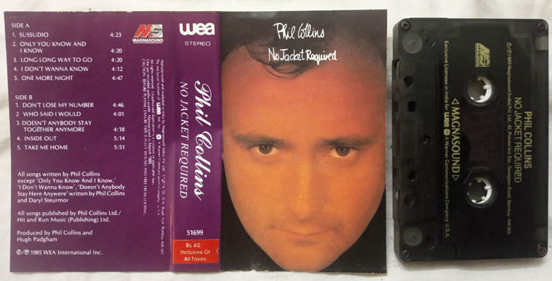 Phil Collins No Jacket Required Album Audio Cassette