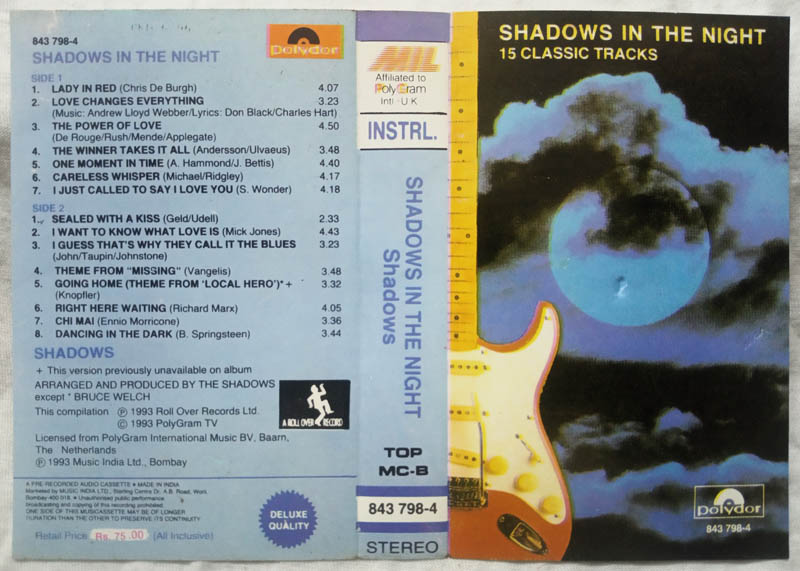 Shadows in The Night 15 Classic Tracks Audio Cassette