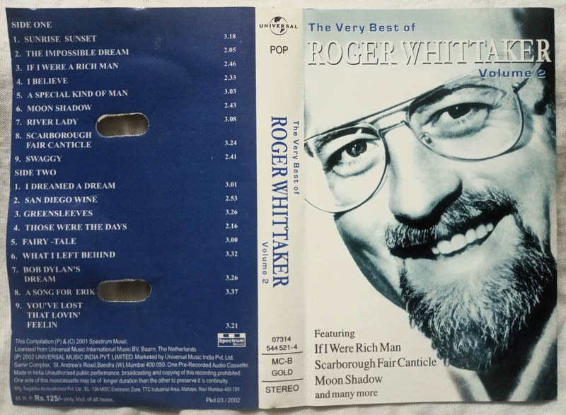 The Very Best of Roger Whittaker Audio Cassette