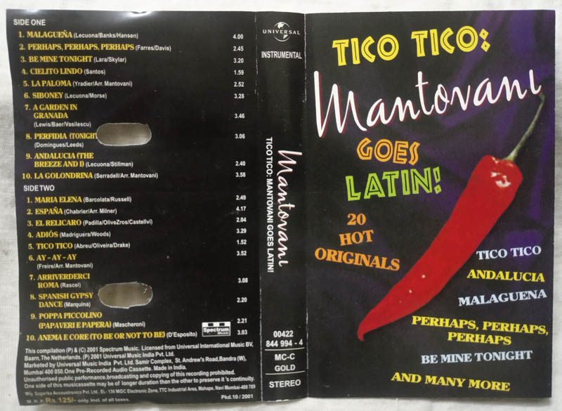 Tico Tico Mantovani Goes Latin Audio Cassette