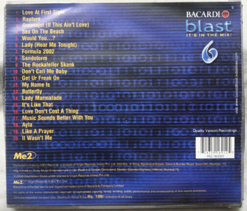 Bacardi Blast its in the mix 6 Audio cd (1)