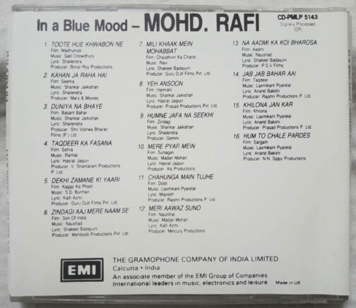 In a Blue Mood MOHD. RAFI Hindi Film Song Audio cd