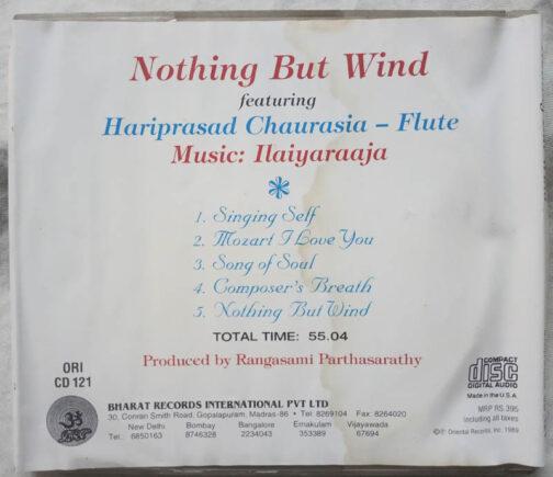 Nothing But Wind Featuring Hariprasad Chaurasia Flute Tamil Audio CD By Ilaiyaraaja