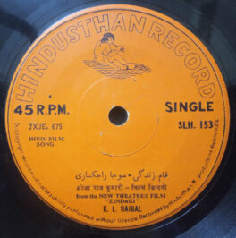 Zindagi K.L.Saigal Hindi EP Vinyl Record