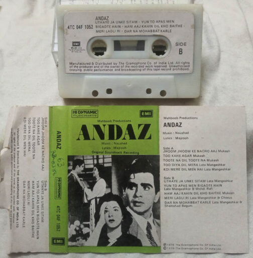 Andaz Hindi Film Songs Audio Cassette By Naushad