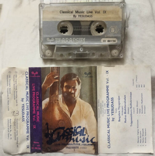 Classical Music Live Progamme Vol 9 Audio Cassette By Yesudas