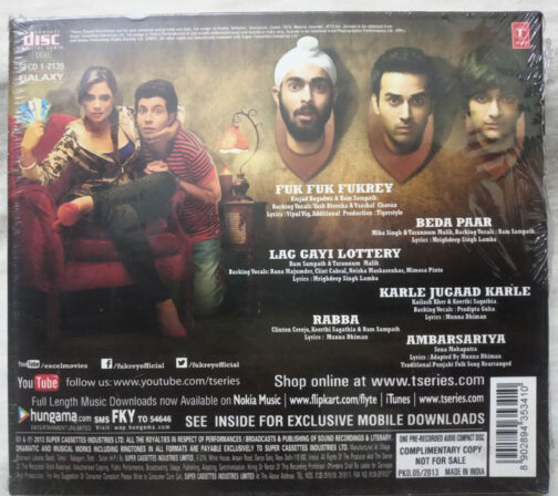Fukrey Hindi Film Audio cd by Ram Sampath
