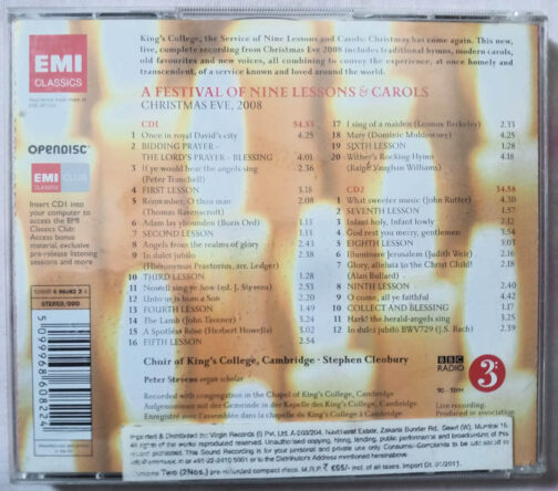 A Festival of Nine lessons & Carols Choir of Kings college Cambridge Stephen Cleobury Audio cd