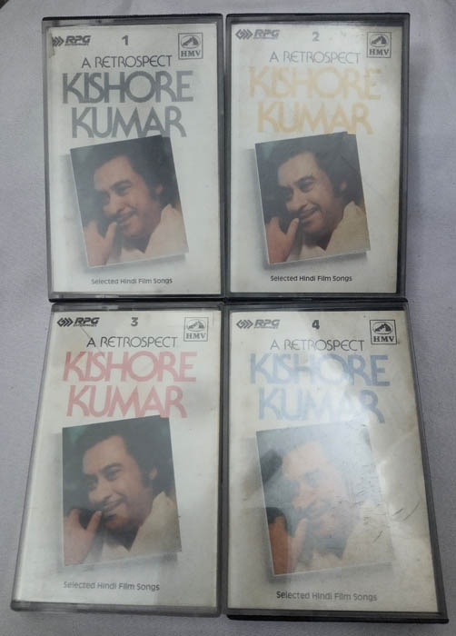 A Retrospect Kishore Kumae Selected songs from Hindi Film 4 Cassette set Audio Cassette