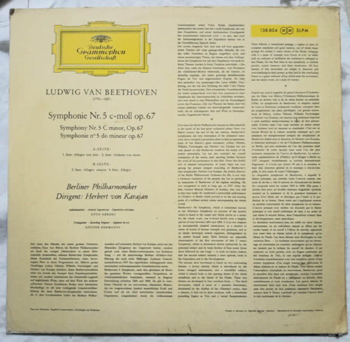 Beethoven Symphonie NR 5 LP Vinyl Record