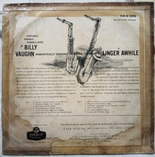 Billy Vaughin Linger Awhile LP Vinyl Record