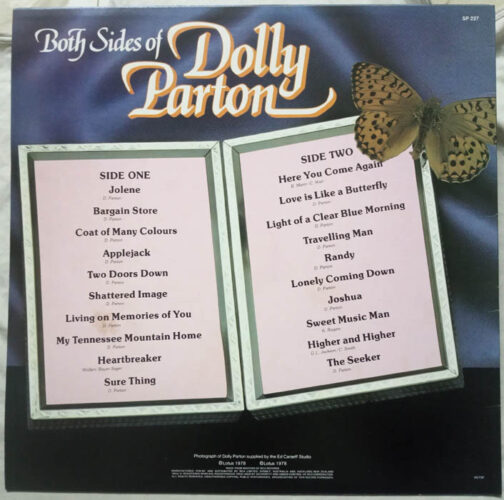 Both sides of Dolly Parton LP Vinyl Record
