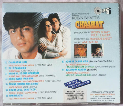 Chaahat Audio cd By Anu Malik