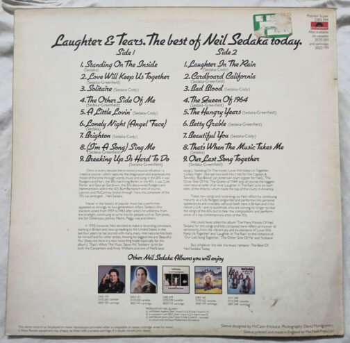 Laughter & Tears The Best of Neil Sedaka today LP Vinyl Record