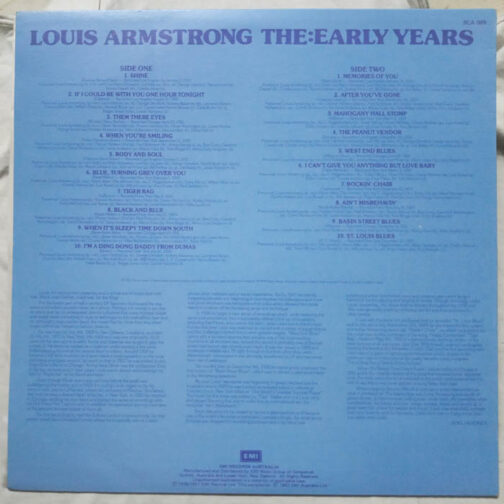 Louis Armstrong The early years LP Vinyl Record